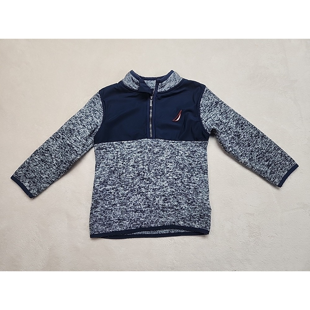 Nautica Logo 4t Grey Gray Pullover 1/4 Zip Sweater NWOT
